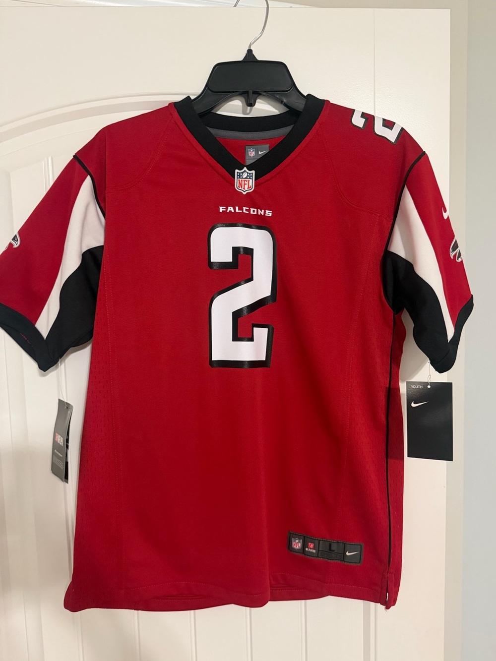 NFL Red Atlanta Falcons Nike V-Neck Jersey with Black Trim- Matt Ryan